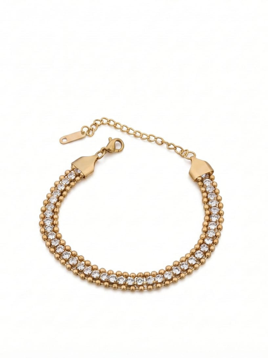 Trendy crystal tennis style bracelet