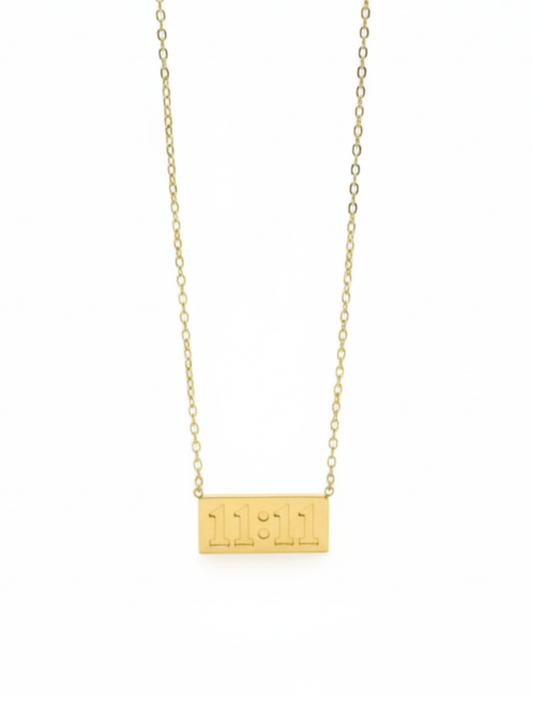 Angel Number 11:11 Engraved Golden Chain Necklace