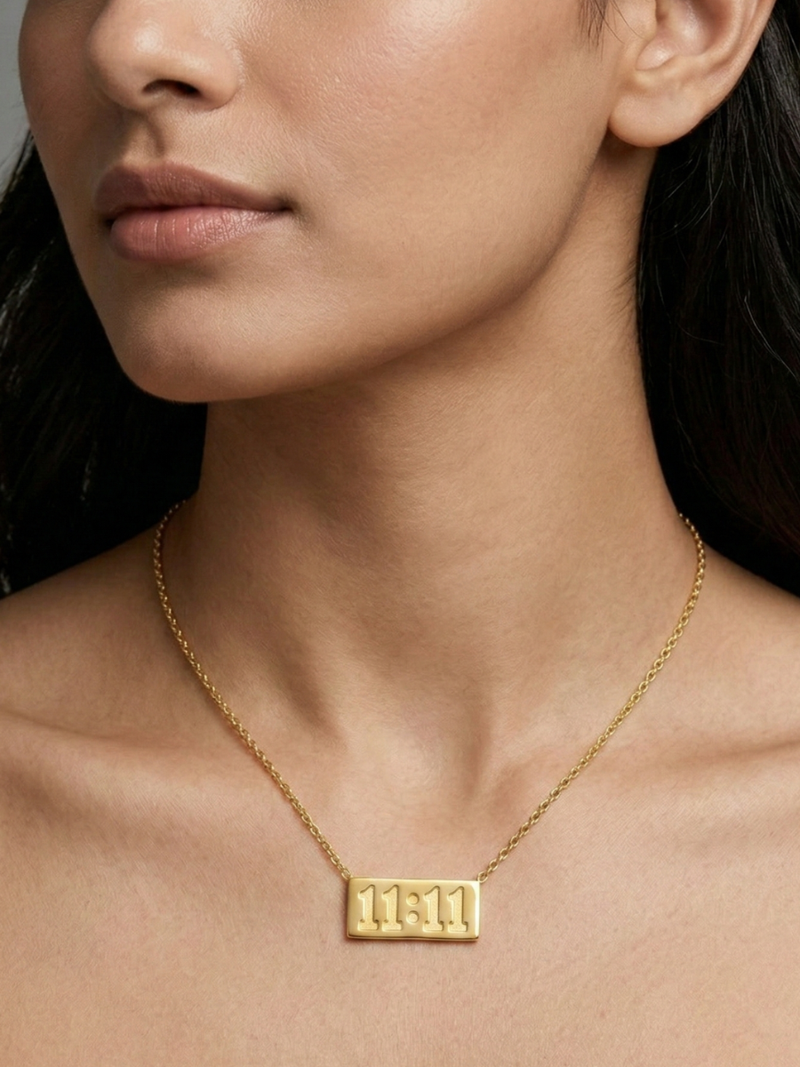 Angel Number 11:11 Engraved Golden Chain Necklace