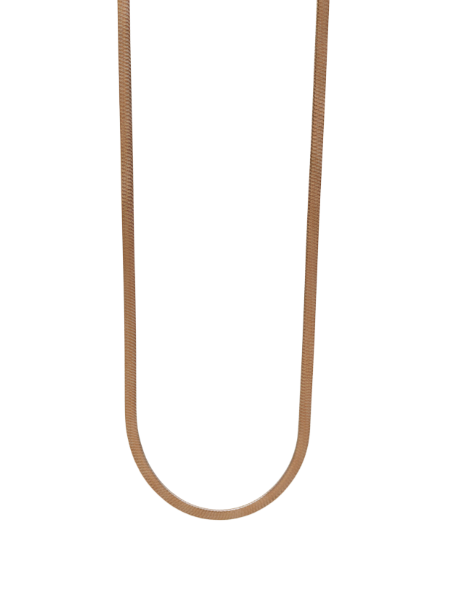 Anti Tarnish Rose Gold Plated Flat Snake Chain