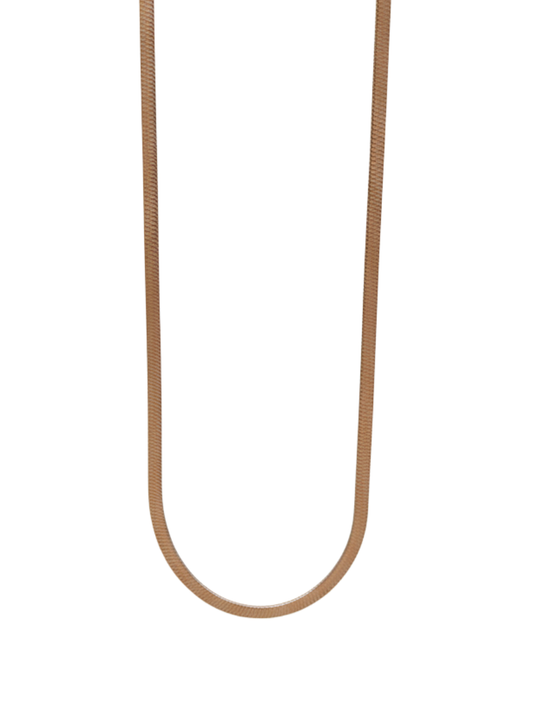 Anti Tarnish Rose Gold Plated Flat Snake Chain