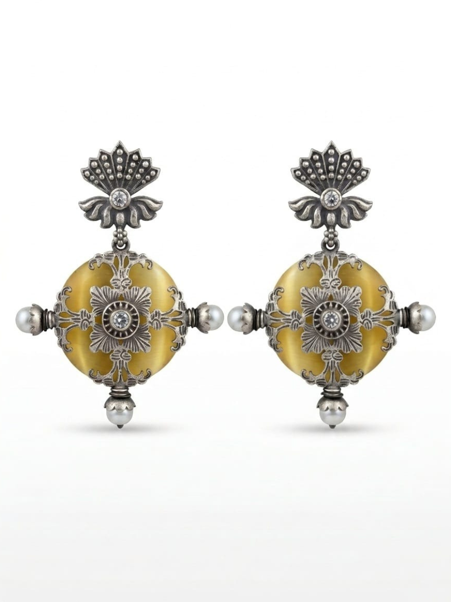 Traditional yellow stone festival jewelry