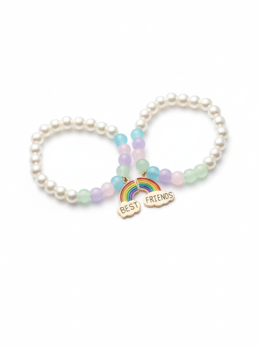 Buy Best Friends Rainbow Charm Pearl Beaded Girls Bracelets Online
