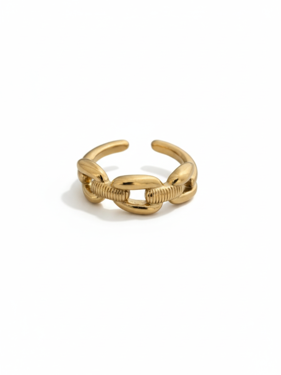 Adjustable Rose Gold Chain Linked Style Finger Ring