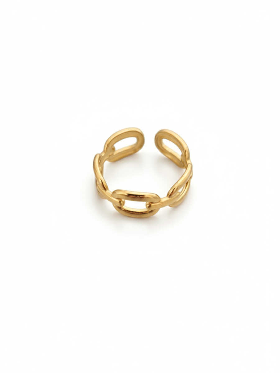 Chunky Chain Linked Adjustable Rose Gold Ring