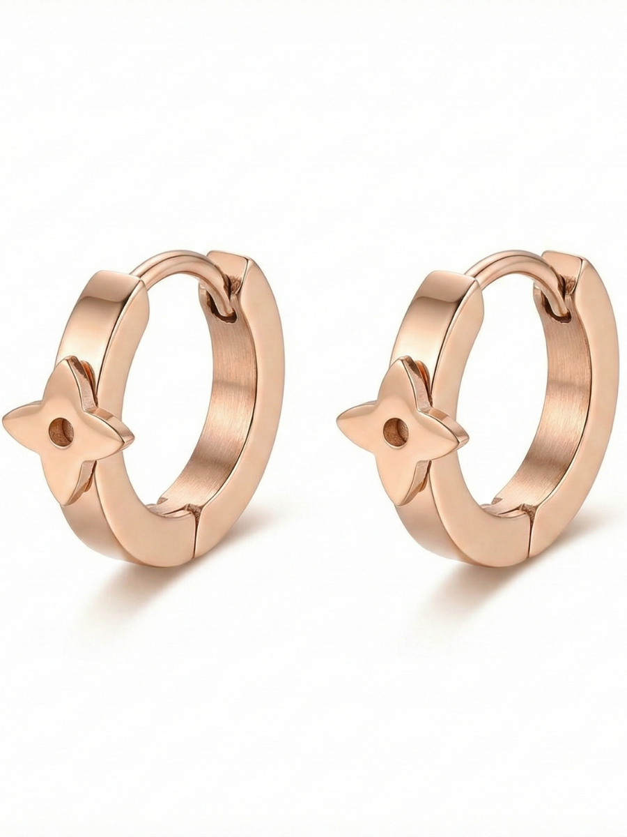 Trendy rose gold daily earrings