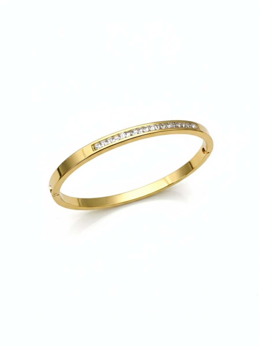 Diamond Studded Golden Anti Tarnish Kada Bracelet