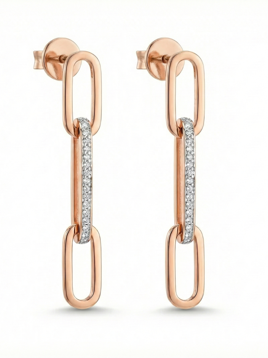 Geometric paperclip style dangle earrings