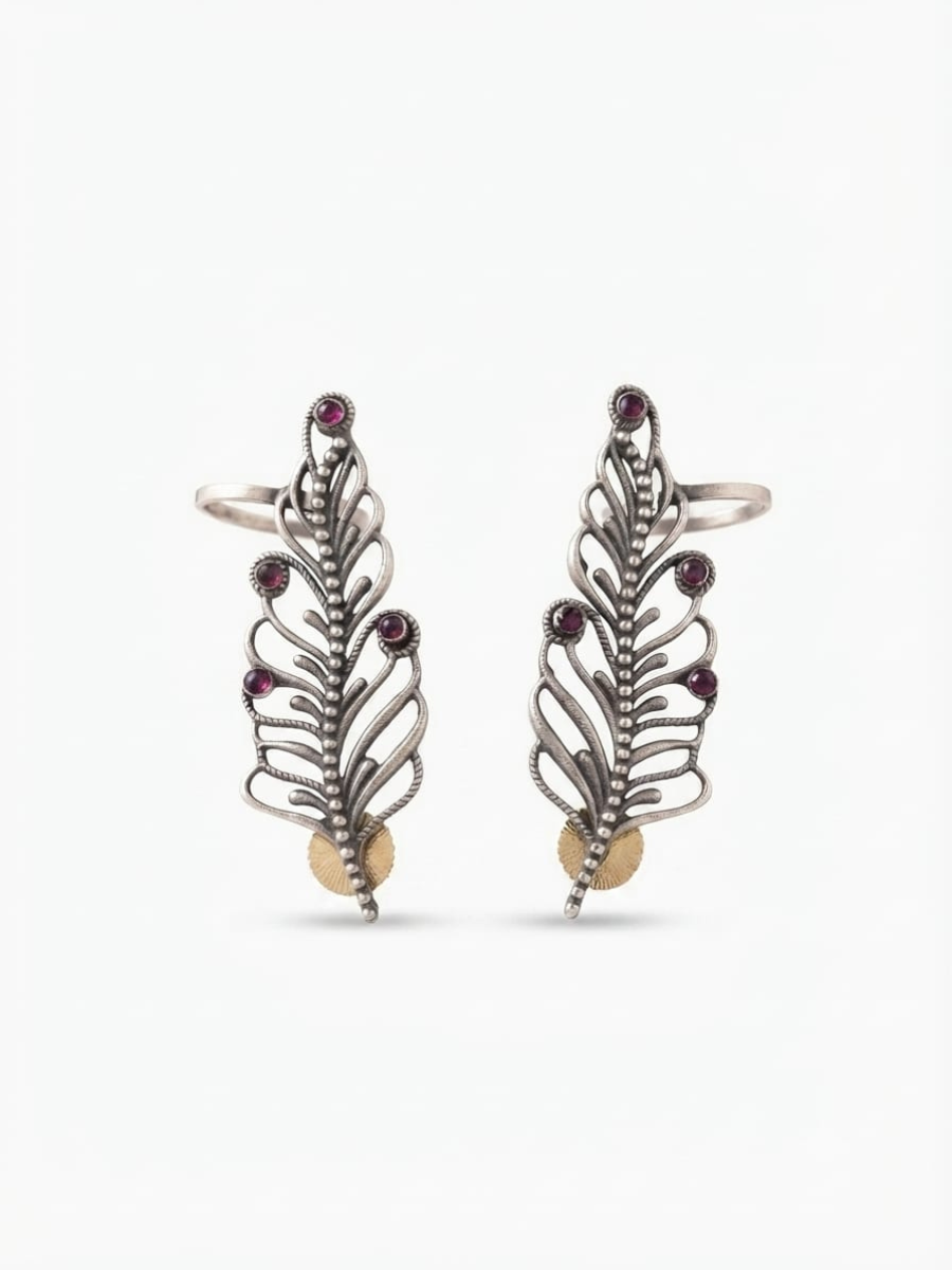 Boho style feather design ear cuffs