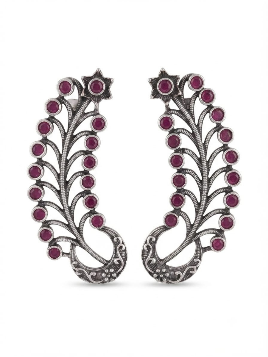 Ethnic ruby stone ear cuff