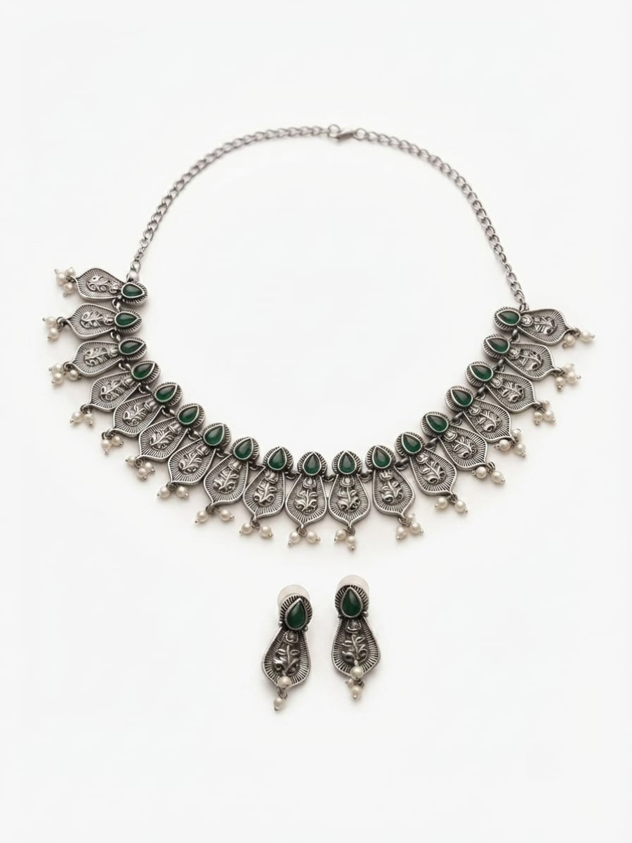 German silver ethnic choker jewelry