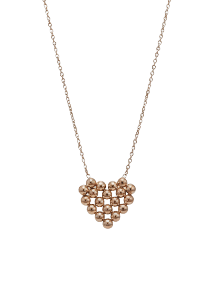 Rose Gold Heart Shaped Pendant Chain Necklace