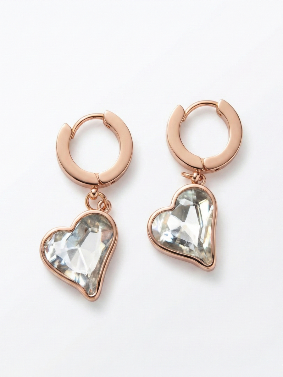 Cute heart shaped hoop earrings