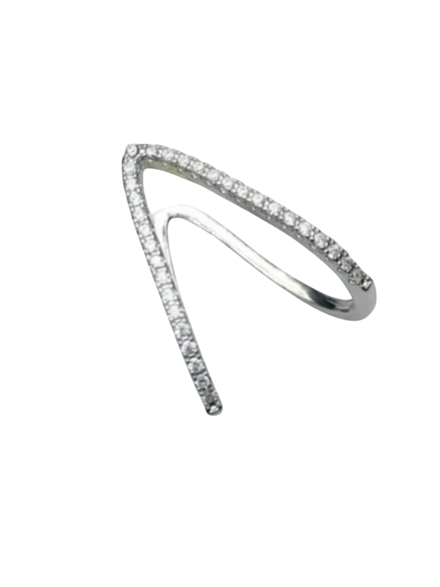 Silver Adjustable Diamond Vanki Ring