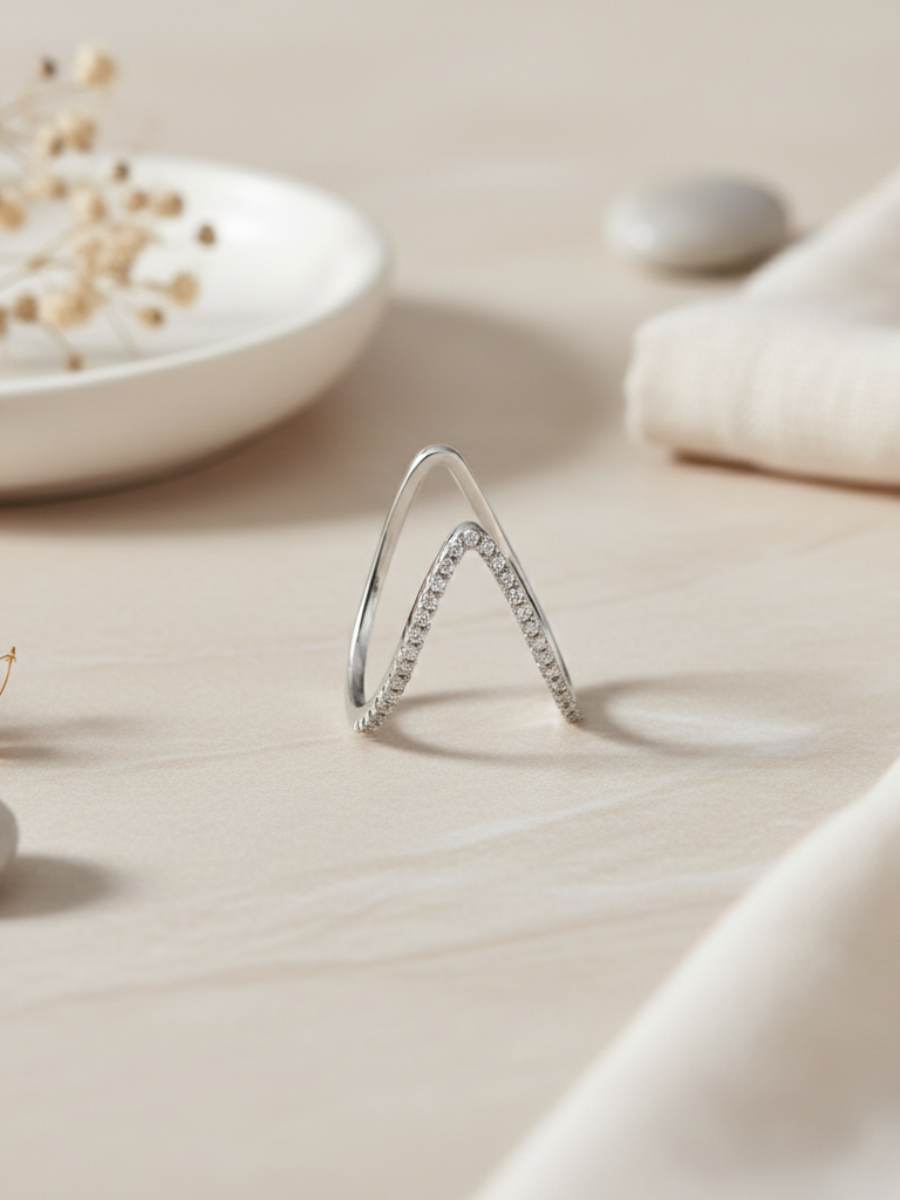 Buy Silver Adjustable Diamond Vanki Ring Online