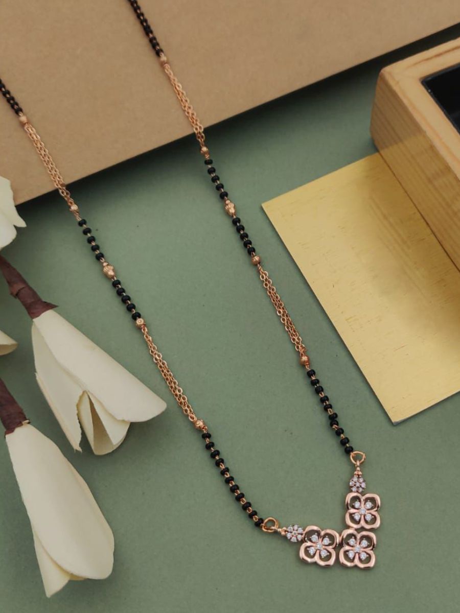 Buy Three Flower Pendant American Diamond Mangalsutra Online