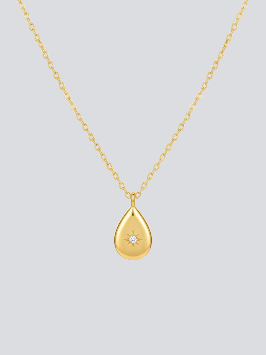 Buy Tiny Star Waterdrop Pendant Golden Chain Necklace Online in India - TheJewelbox