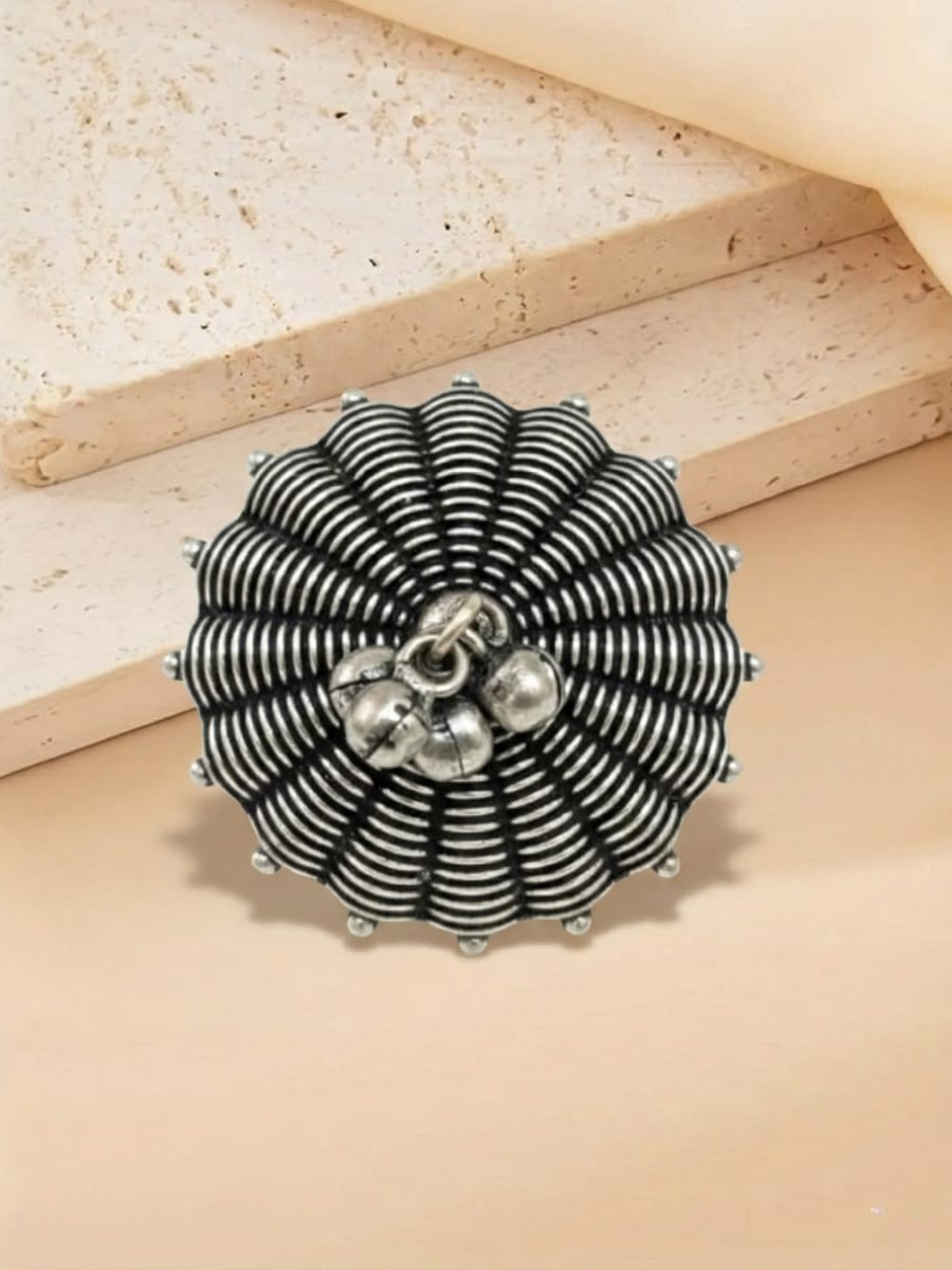 Buy Traditional Antique Silver Ghungroo Umbrella Ring Online in India - TheJewelbox