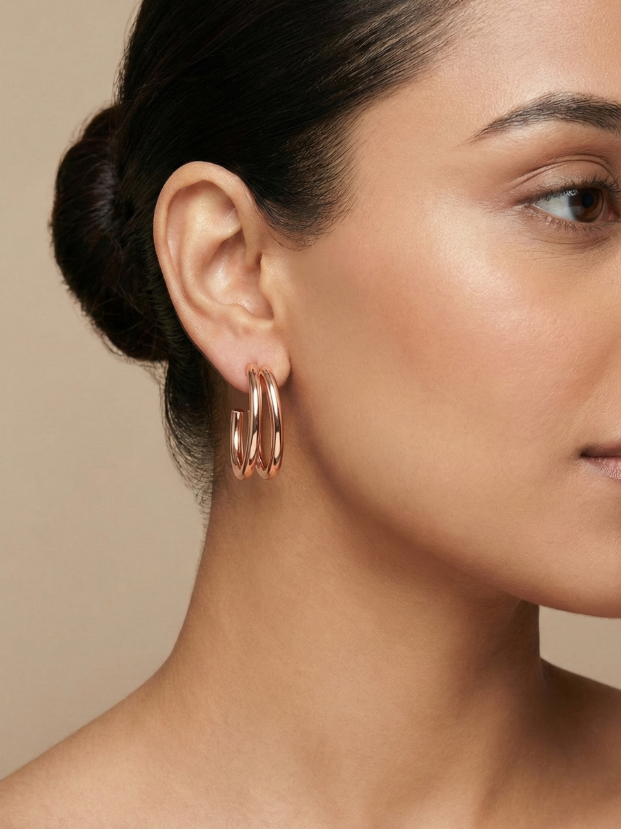 Trendy split hoop earrings women