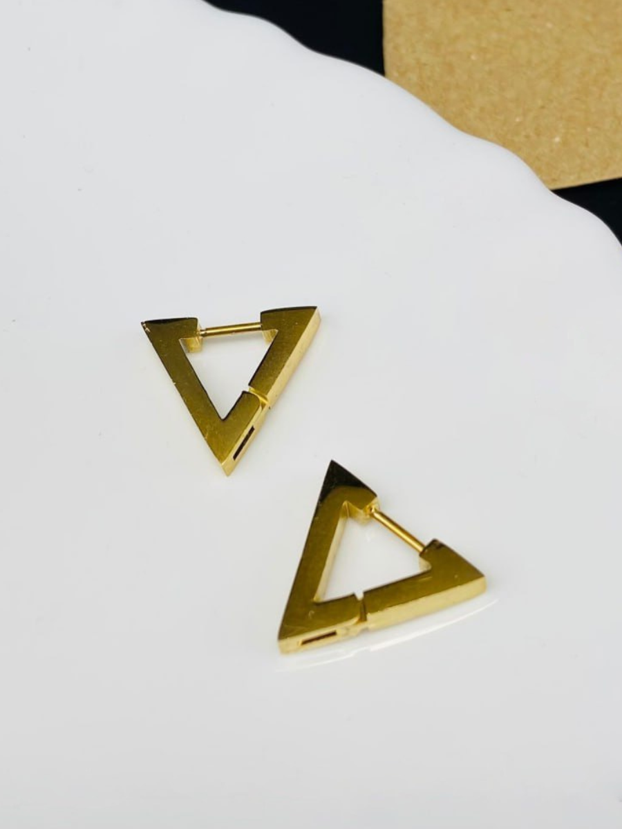 Triangle shaped 2025 gold earrings