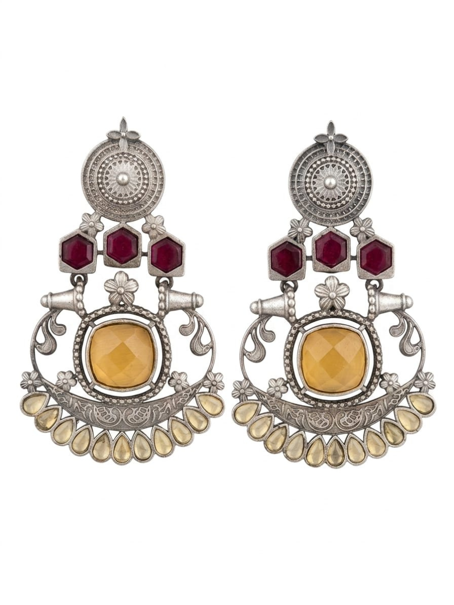 Oxidised silver plated tribal jewelry