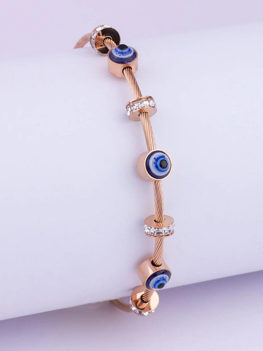 Rose Gold Evil Eye Diamond Magnetic Bracelet - 1