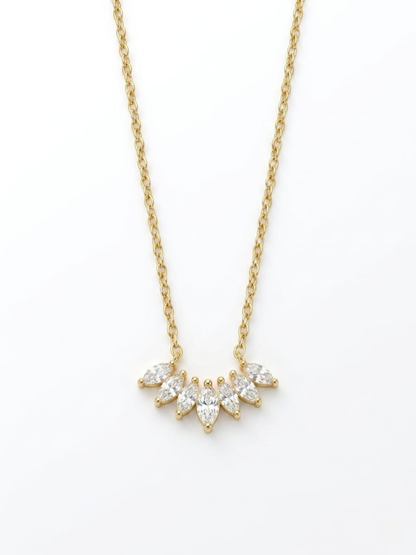 18K Gold Finish Celestia Crystal Cluster Chain Necklace