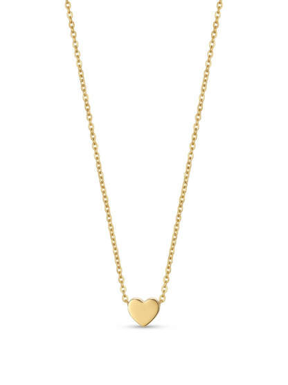 18K Gold Finish Small Heart Pendant Chain Necklace