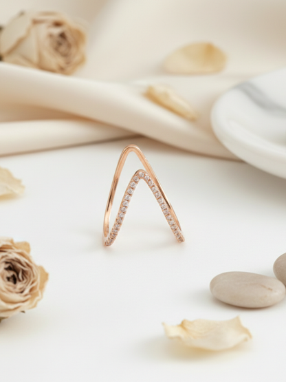 Buy Adjustable Vanki Rose Gold Diamond Ring Online