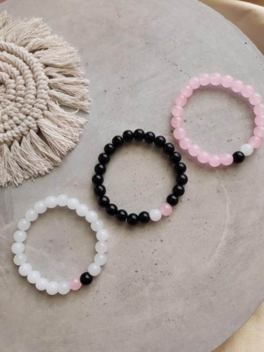 Black, White and Pink Aesthetic Bracelets