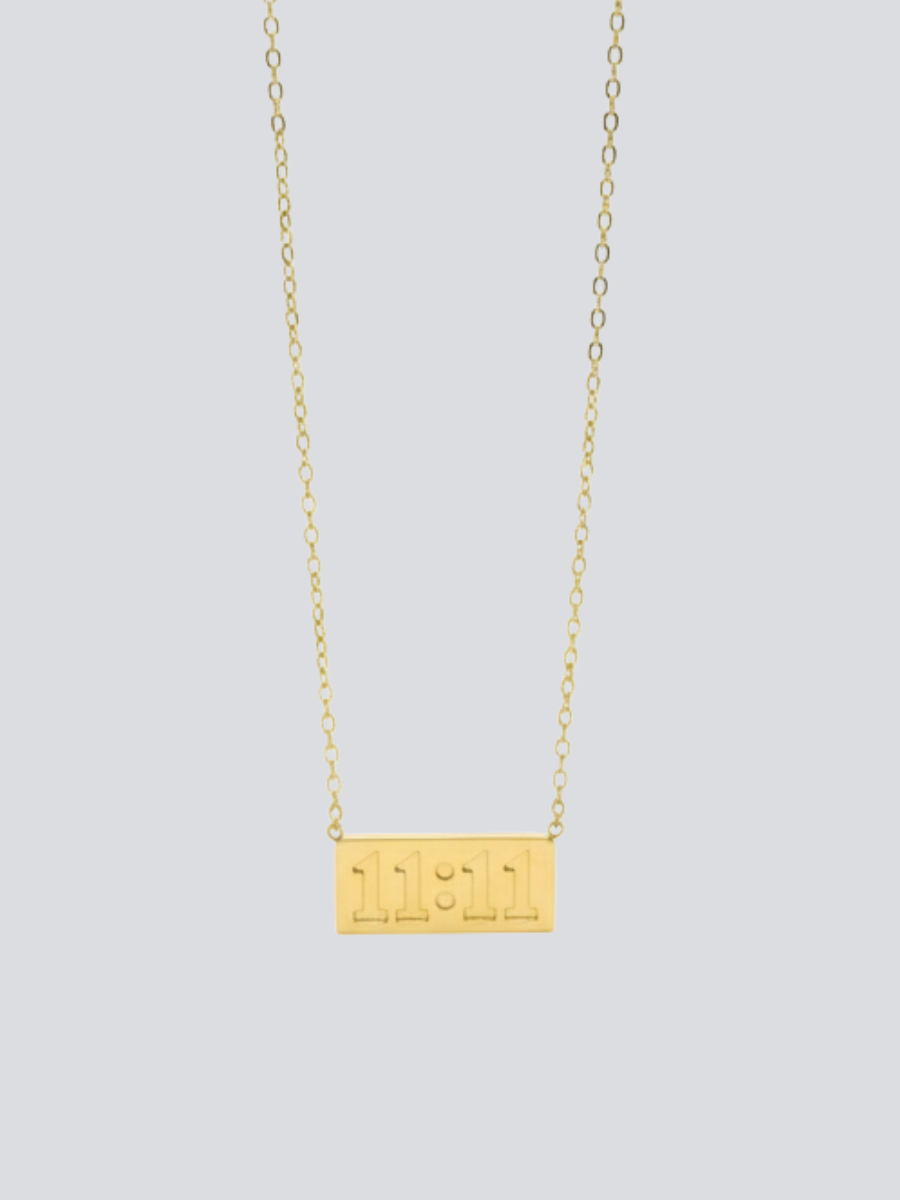 Buy Angel Number 11:11 Engraved Golden Chain Necklace Online in India - TheJewelbox