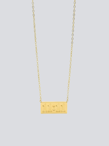 Buy Angel Number 11:11 Engraved Golden Chain Necklace Online in India - TheJewelbox