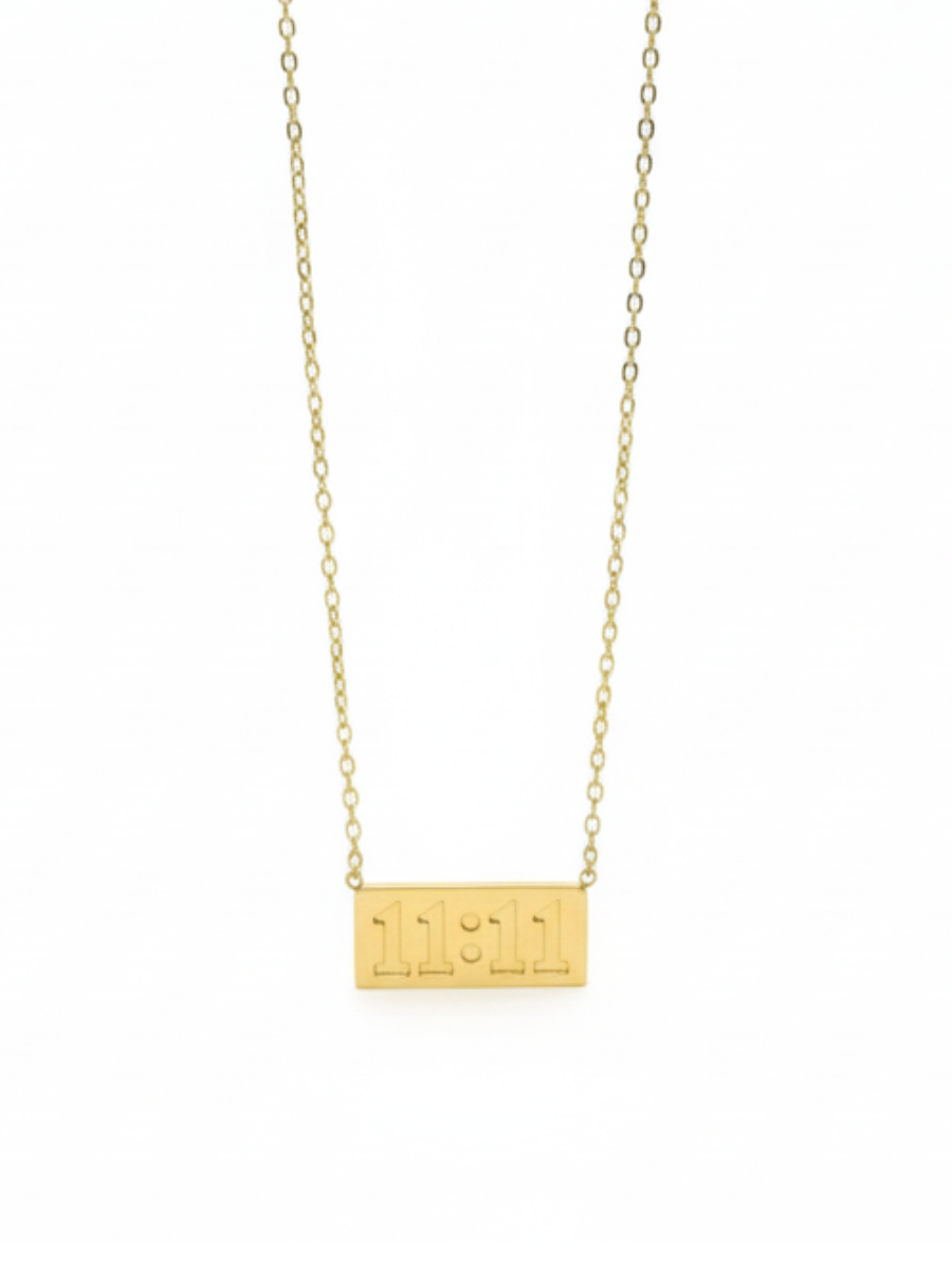 Angel Number 11:11 Engraved Golden Chain Necklace