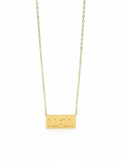 Angel Number 11:11 Engraved Golden Chain Necklace