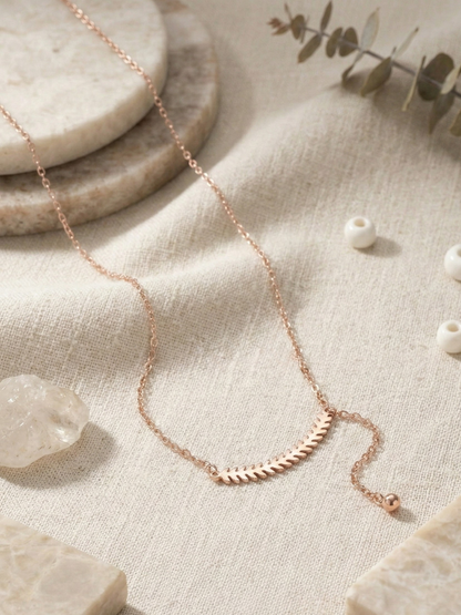 Buy Anti Tarnish Minimal Pendant Rose Gold Chain Necklace Online in India