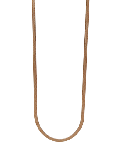 Anti Tarnish Rose Gold Plated Flat Snake Chain