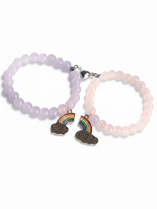 Buy Best Friends Rainbow Charm Pastel Beaded Bracelets Online