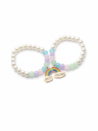 Buy Best Friends Rainbow Charm Pearl Beaded Girls Bracelets Online