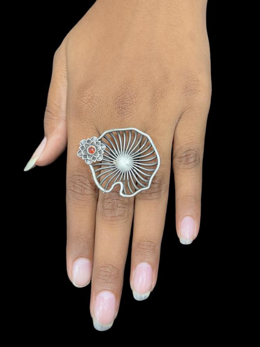 Manisha Jewellery Oxidised Plated Mirror Ring