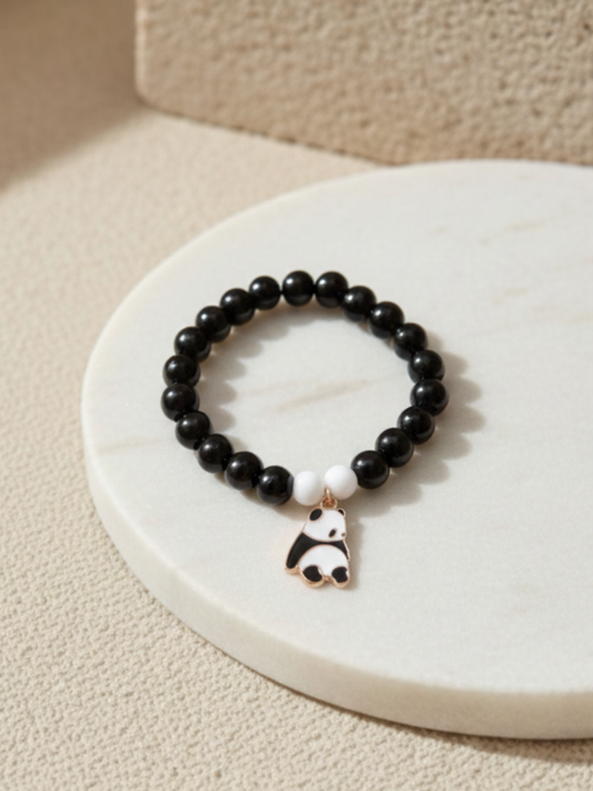 Buy Black and White Panda Charm Beaded Bracelet Online in India - TheJewelbox