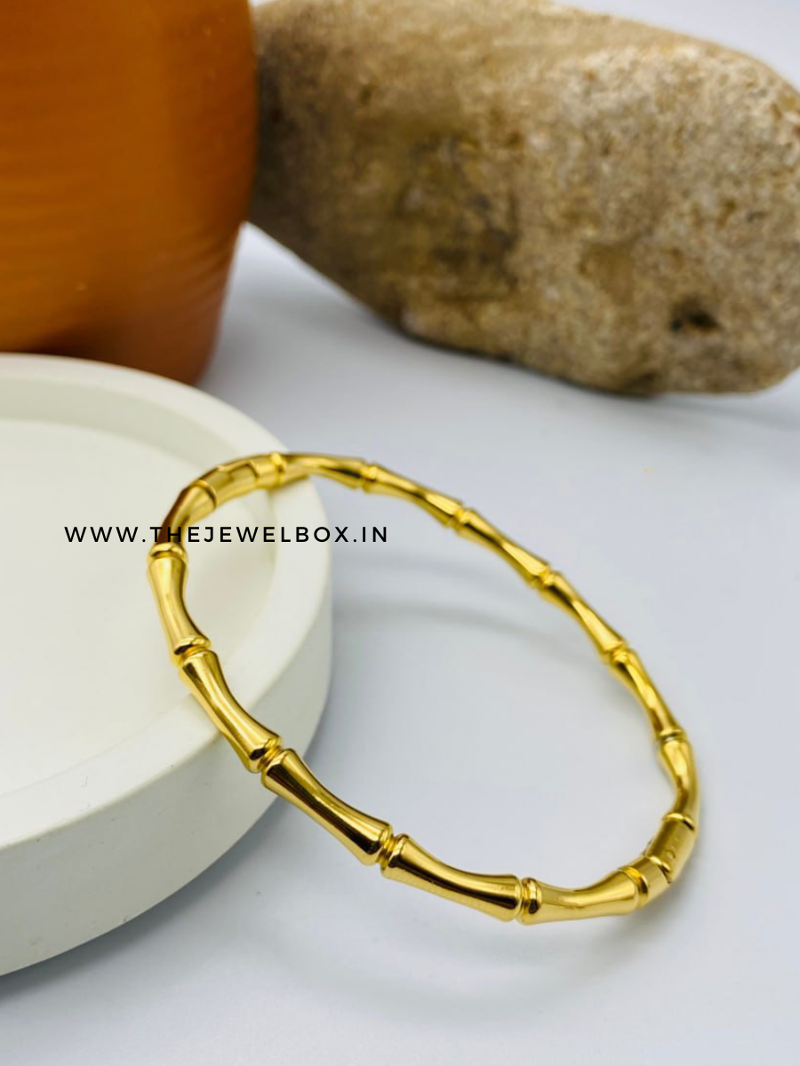 Buy Classic Bamboo Style Golden Plated Cuff Bracelet - TheJewelbox
