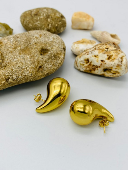 Buy Classic Gold Plated Teardrop Stud Earrings - TheJewelbox