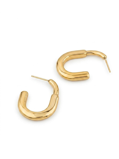 Classic Golden Plated Minimal Hoop Earrings