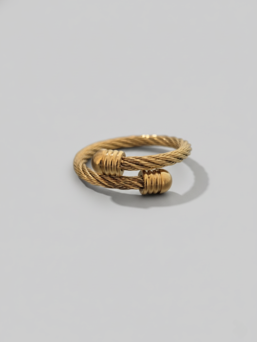 Buy Classic Rope Textured Adjustable Rose Gold Ring Online - TheJewelbox