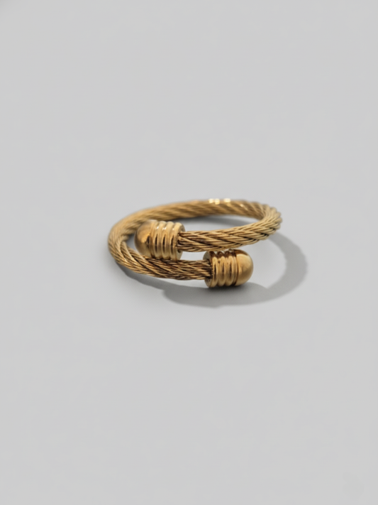 Buy Classic Rope Textured Adjustable Rose Gold Ring Online - TheJewelbox