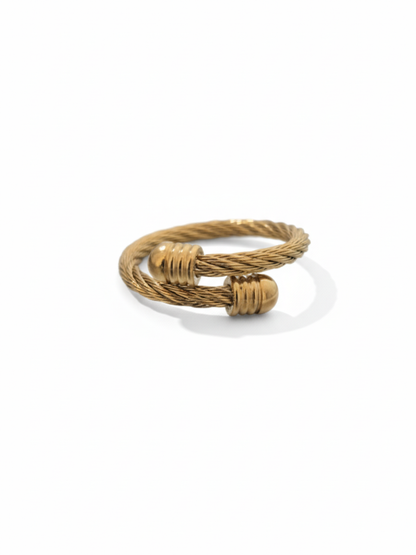 Classic Rope Textured Adjustable Rose Gold Ring