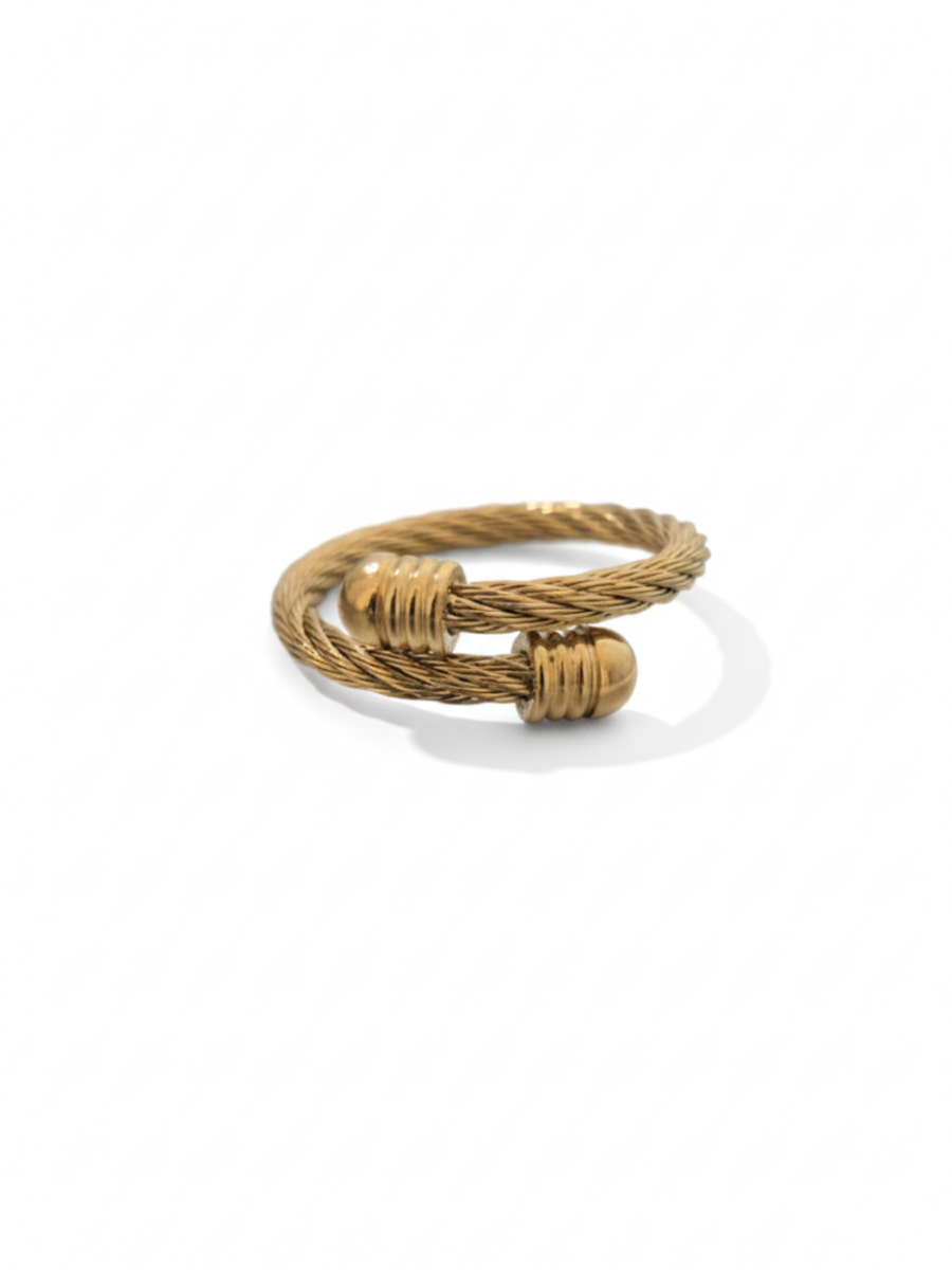 Classic Rope Textured Adjustable Rose Gold Ring