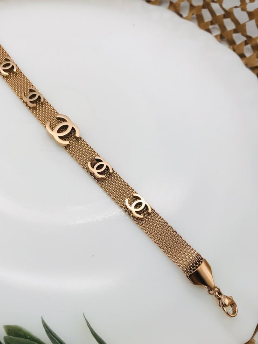 Classic Rose Gold Thick Chain Stainless Steel Bracelet