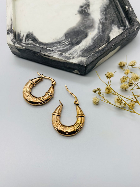 Buy Creative Korean Style Rose Gold Plated Hoop Earrings - TheJewelbox