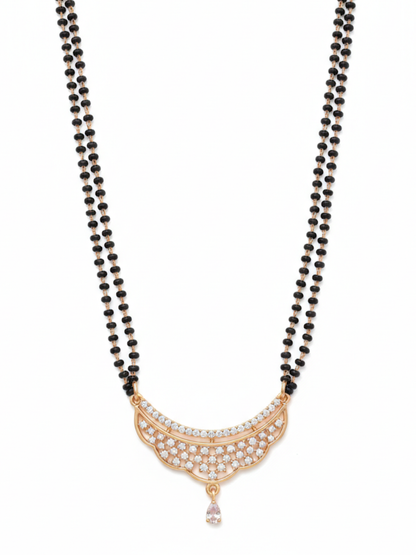 Women's Rose Gold Studded Ethnic Traditional Mangalsutra